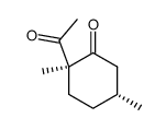 Cyclohexanone, 2-acetyl-2,5-dimethyl-, (2S,5R)- (9CI) Structure