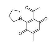 2-acetyl-5-methyl-3-pyrrolidin-1-ylcyclohexa-2,5-diene-1,4-dione Structure