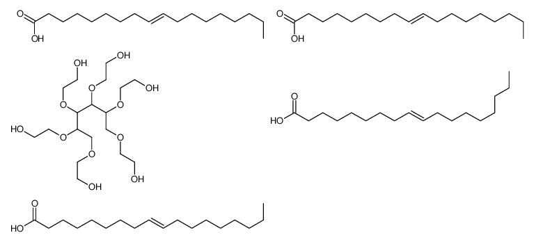 α-氢-ω-羟基-聚氧乙烯、D-糖醇(6:1)、四-9-顺-十八硫烯酸酯的醚化物结构式