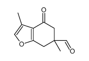 3,6-dimethyl-4-oxo-5,7-dihydro-1-benzofuran-6-carbaldehyde结构式