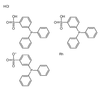 chlorotris(diphenylphosphinobenzene-3-sulfonate)rhodium (I)结构式