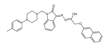 N-[(E)-[1-[[4-(4-methylphenyl)piperazin-1-yl]methyl]-2-oxoindol-3-ylidene]amino]-2-naphthalen-2-yloxyacetamide Structure