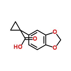 1-(1,3-苯并二氧杂环戊烯-5-基)环丙烷羧酸结构式