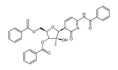 Benzamide, N-[1-(3,5-di-O-benzoyl-2-C-Methyl-β-D-arabinofuranosyl)-1,2-dihydro-2-oxo-4-pyrimidinyl]- Structure