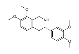 (3S)-3-(3,4-dimethoxyphenyl)-7,8-dimethoxy-1,2,3,4-tetrahydroisoquinoline结构式