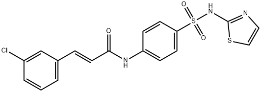 (2E)-3-(3-氯苯基)-N-[4-[(2-噻唑基氨基)磺酰基]苯基]-2-丙烯酰胺结构式