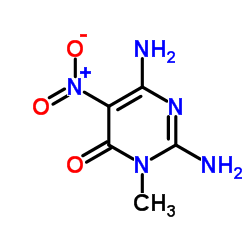 2,6-Diamino-3-methyl-5-nitro-4(3H)-pyrimidinone结构式