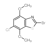 2-溴-6-氯-4,7-二甲氧基苯并噻唑结构式