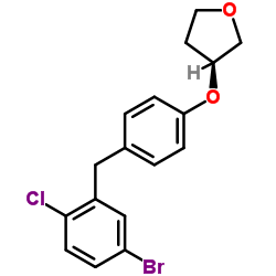 (3S)-3-[4-[(5-溴-2-氯苯基)甲基]苯氧基]四氢呋喃结构式