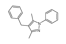 4-benzyl-3,5-dimethyl-1-phenylpyrazole结构式