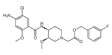 3-fluorobenzyl 2-((3R,4S)-4-(4-amino-5-chloro-2-methoxybenzamido)-3-methoxypiperidin-1-yl)acetate Structure