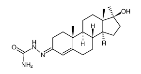 17β-hydroxy-17α-methyl-androst-4-en-3-one semicarbazone结构式