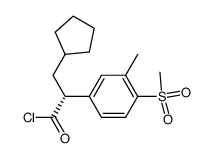 3-cyclopentyl-2(R)-(4-methanesulfonyl-3-methyl-phenyl)-propionyl chloride Structure