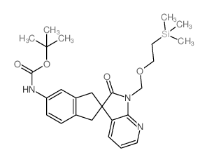 叔-丁基 (2'-羰基-1'-((2-(三甲基硅烷基)乙氧基)甲基)-1,1',2',3-四氢螺[茚-2,3'-吡咯并[2,3-b]吡啶]-5-基)氨基甲酸酯结构式