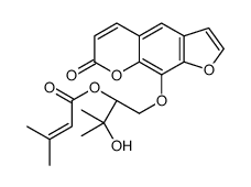 [(2R)-3-hydroxy-3-methyl-1-(7-oxofuro[3,2-g]chromen-9-yl)oxybutan-2-yl] 3-methylbut-2-enoate结构式