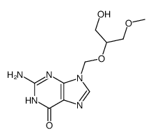 2-amino-9-(((1-hydroxy-3-methoxypropan-2-yl)oxy)methyl)-1H-purin-6(9H)-one Structure