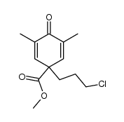 4-carbometoxy-4-(3-chloropropyl)-2,6-dimethyl-2,6-cyclohexadien-1-one结构式