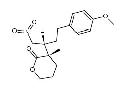 (3S)-3-[(1R)-3-(p-methoxyphenyl)-1-(nitromethyl)propyl]-3-methyltetrahydropyran-2-one结构式