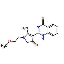 2-[2-Amino-1-(2-methoxyethyl)-4-oxo-4,5-dihydro-1H-pyrrol-3-yl]-4 (1H)-quinazolinone结构式