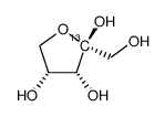β-D-erythro-(2-13C)-2-pentulofuranose Structure
