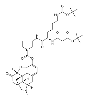 [t-Boc-malonyl-Lys(Boc)]-ethyl-carbamic acid hydromorphone ester Structure