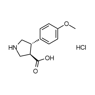 反式-4-(4-甲氧基苯基)吡咯烷-3-甲酸盐酸盐结构式
