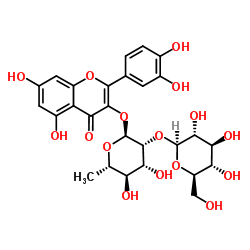Quercetin-3-O-D-glucosyl]-(1-2)-L-rhamnoside结构式
