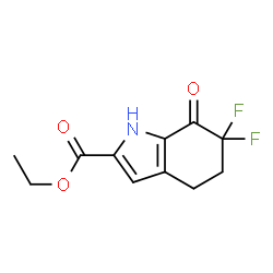 6,6-二氟-7-氧代-4,5-二氢-1H-吲哚-2-甲酸乙酯结构式