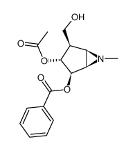6-Azabicyclo3.1.0hexane-2,3-diol, 4-(hydroxymethyl)-6-methyl-, 3-acetate 2-benzoate, 1R-(1.alpha.,2.beta.,3.alpha.,4.beta.,5.alpha.)- structure