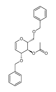 4-O-acetyl-1,5-anhydro-3,6-di-O-benzyl-2-deoxy-D-arabino-hex-1-enitol结构式