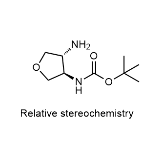 rel-((3R,4R)-4-氨基四氢呋喃-3-基)氨基甲酸叔丁酯结构式