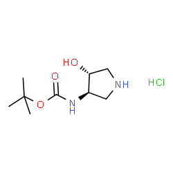 ((3R,4R)-4-羟基吡咯烷-3-基)氨基甲酸叔丁酯盐酸盐结构式