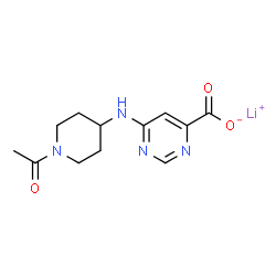 6-[(1-乙酰基哌啶-4-基)氨基]嘧啶-4-羧酸锂盐结构式