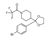 1-{4-[2-(4-Bromophenyl)-1,3-dioxolan-2-yl]-1-piperidinyl}-2,2,2-t rifluoroethanone结构式