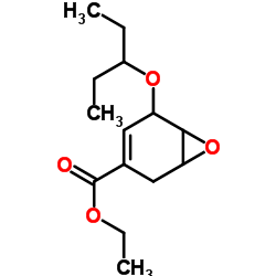 5-(戊烷-3-基氧基)-7-氧杂双环[4.1.0]庚-3-烯-3-羧酸乙酯结构式