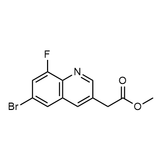 Methyl2-(6-bromo-8-fluoro-3-quinolyl)acetate Structure