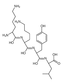 (2S)-2-[[(2S)-2-[[(2S)-6-amino-2-[[(2S)-2,6-diaminohexanoyl]amino]hexanoyl]amino]-3-(4-hydroxyphenyl)propanoyl]amino]-4-methylpentanoic acid结构式