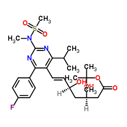 tert-Butyl 6-[(1E)-2-[4-(4-fluorophenyl)-6-(1-methylethyl)-2-[methyl(methylsulfonyl)amino]-5-pyrimidinyl]ethenyl]-2,2-dimethyl-1,3-dioxane-4-acetate Structure