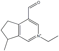 (+)-2-Ethyl-4-formyl-6,7-dihydro-7-methyl-5H-2-pyrindin-2-ium结构式