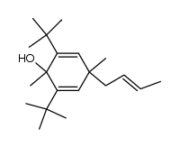 (E)-4-(but-2-en-1-yl)-2,6-di-tert-butyl-1,4-dimethylcyclohexa-2,5-dienol Structure