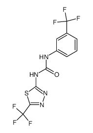 1-(3-trifluoromethyl-phenyl)-3-(5-trifluoromethyl-[1,3,4]thiadiazol-2-yl)-urea结构式