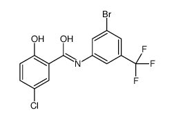 N-[3-bromo-5-(trifluoromethyl)phenyl]-5-chloro-2-hydroxybenzamide Structure
