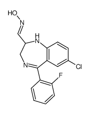 7-chloro-2,3-dihydro-5-(2-fluorophenyl)-1H-1,4-benzodiazepine-2-carboxaldoxime结构式
