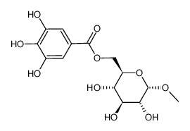 methyl 6-O-galloyl-α-D-glucopyranoside结构式