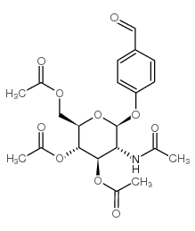 对甲酰基苯基 2-乙酰氨基-3,4,6-O-三乙酰基-2-脱氧-beta-D-吡喃葡萄糖苷结构式