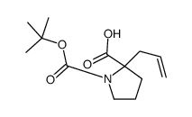 (S)-2-烯丙基-1-boc-2-吡咯烷羧酸结构式