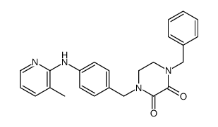 1-benzyl-4-[[4-[(3-methylpyridin-2-yl)amino]phenyl]methyl]piperazine-2,3-dione Structure
