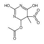 2,4(1H,3H)-Pyrimidinedione, 6-(benzoyloxy)dihydro-5-methyl-5-nitro- Structure