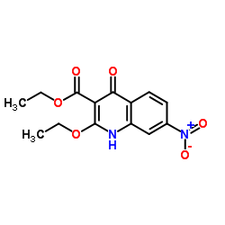 Ethyl 2-ethoxy-4-hydroxy-7-nitro-3-quinolinecarboxylate Structure