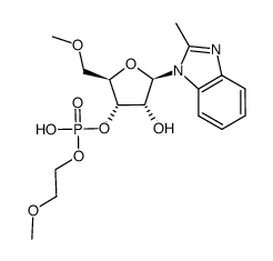 1-(5'-O-methyl-β-D-ribofuranosyl)-2-methylbenzimidazole 3'-(2-methoxyethyl)phosphate结构式